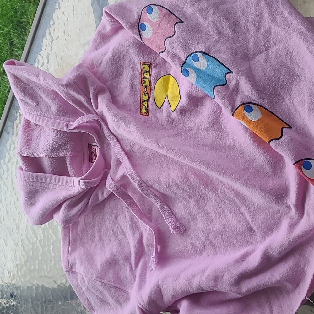 Pink M Pac-Man Crop Top Sweater